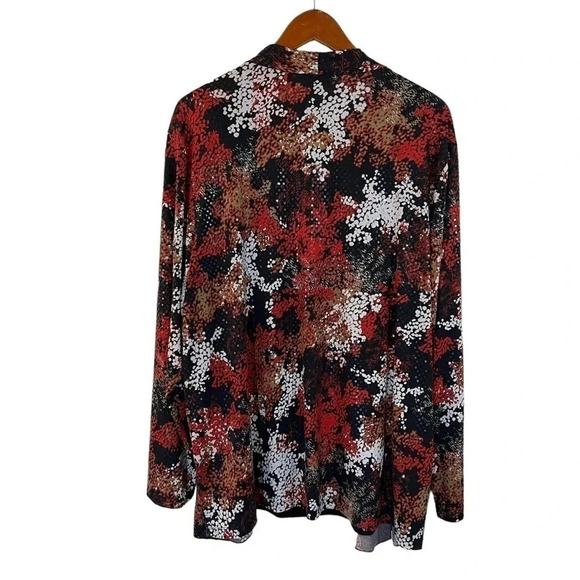 Sag Harbor Stretch Blouse Size 3X Beaded Sequins Abstract Evening Formal Tiered - Picture 2 of 10